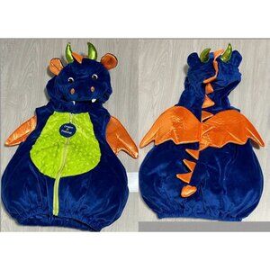 Dream Play Imagine Dragon costume 12m NWT blue green orange plush wings horns